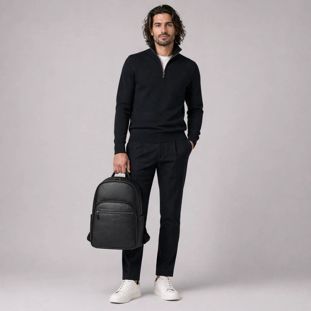 Sac week end à dos en cuir minimaliste — Le Berlin