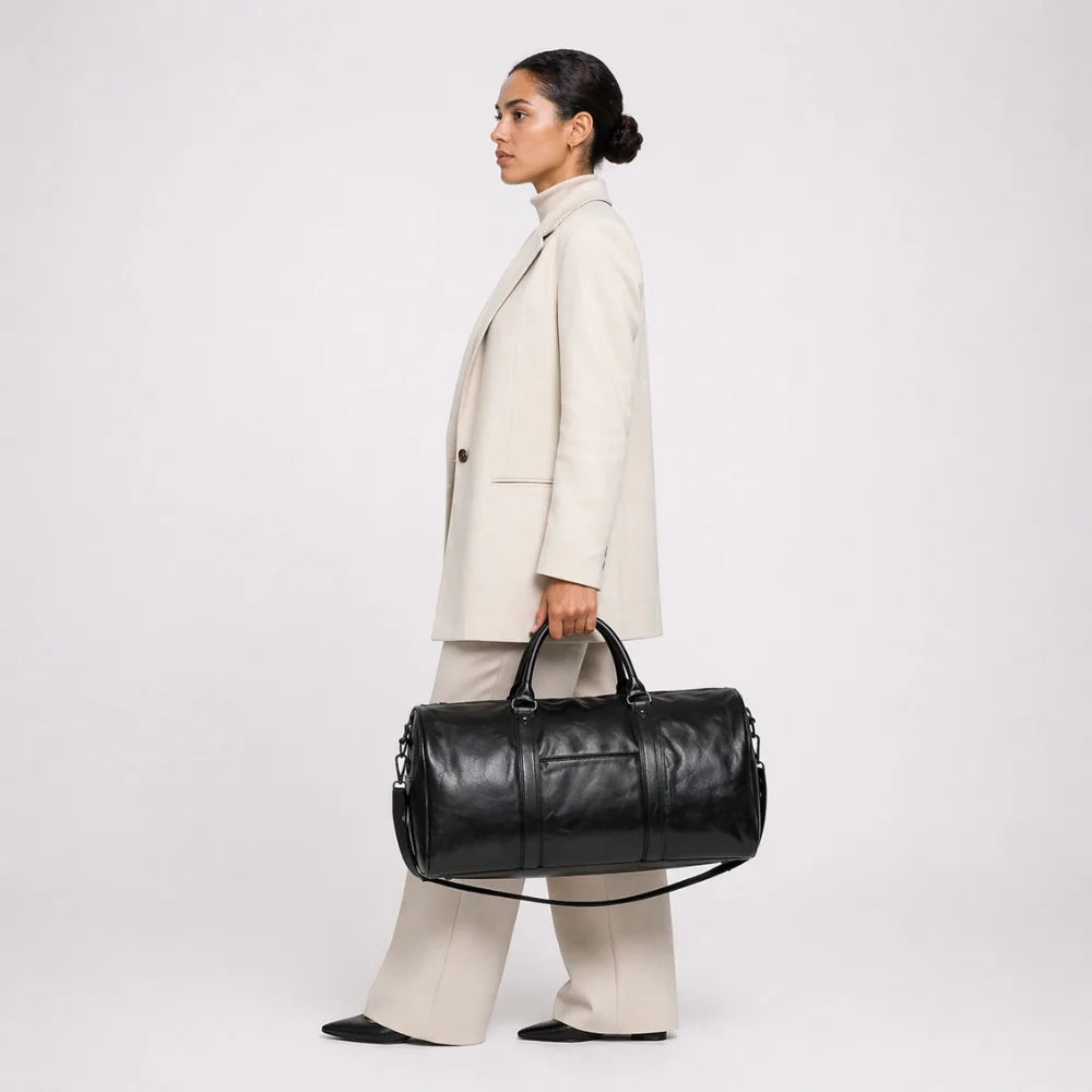Sac de voyage en cuir PU rond & pliable — Le Porto