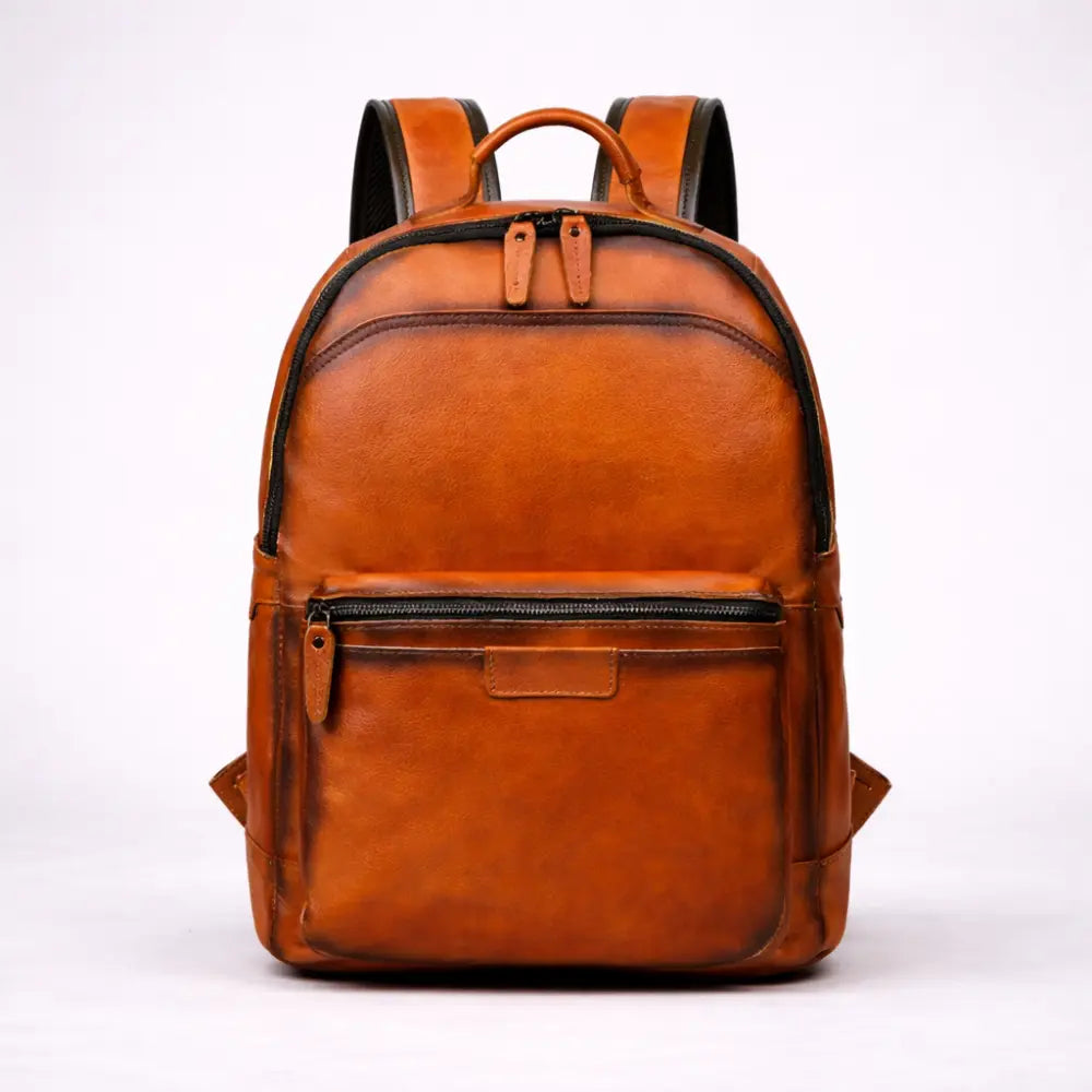 Sac week end à dos en cuir style rétro — Le Milan