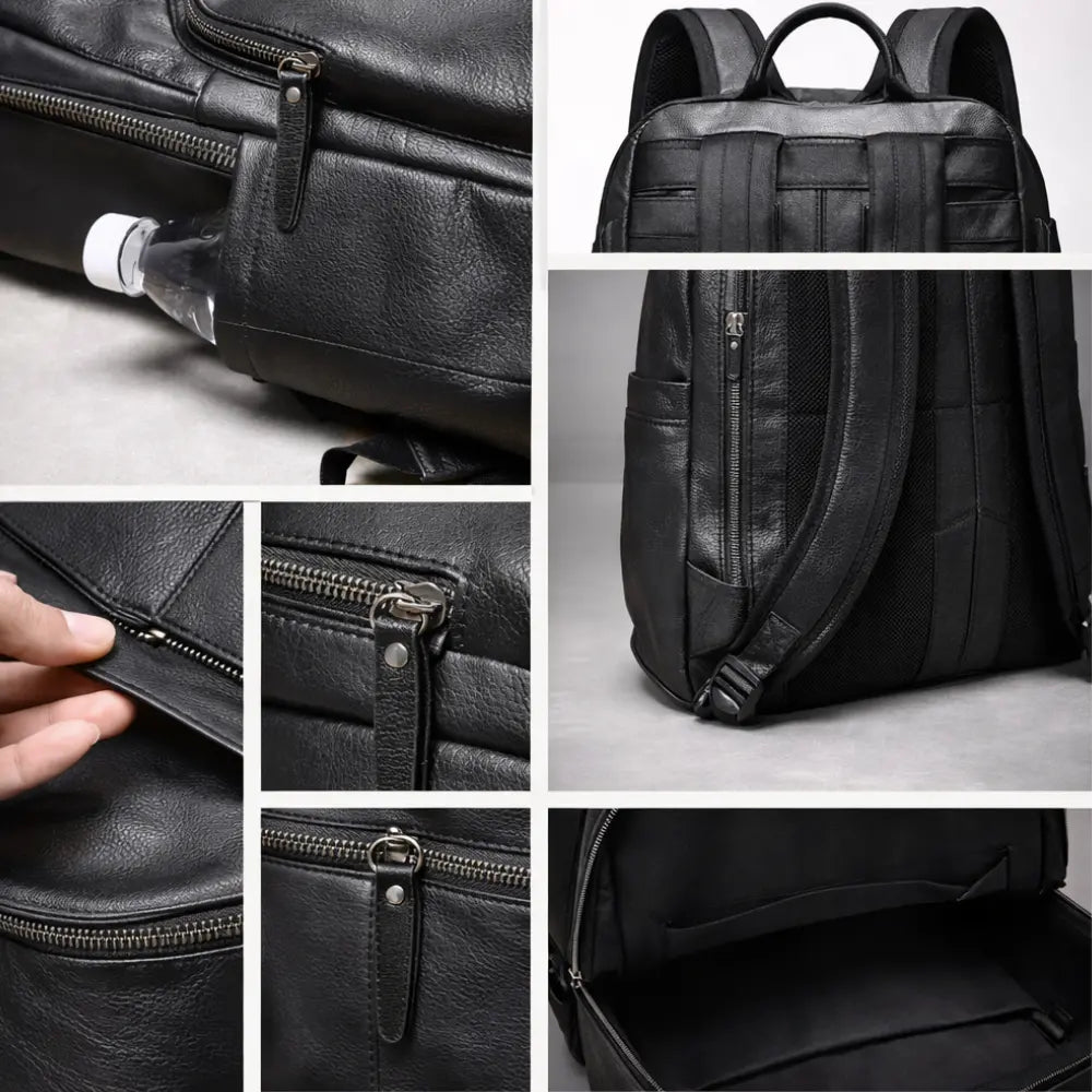 Sac à dos de voyage en cuir unisexe — Le Tallinn