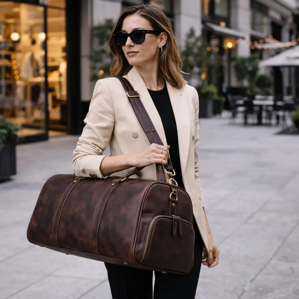 Sac de voyage en cuir style vintage — Le Sienne