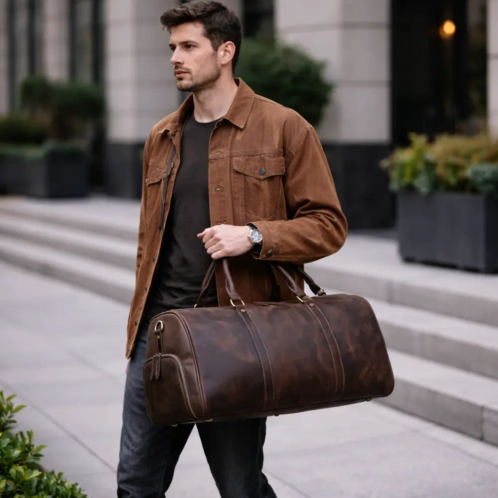 Sac de voyage en cuir style vintage — Le Sienne