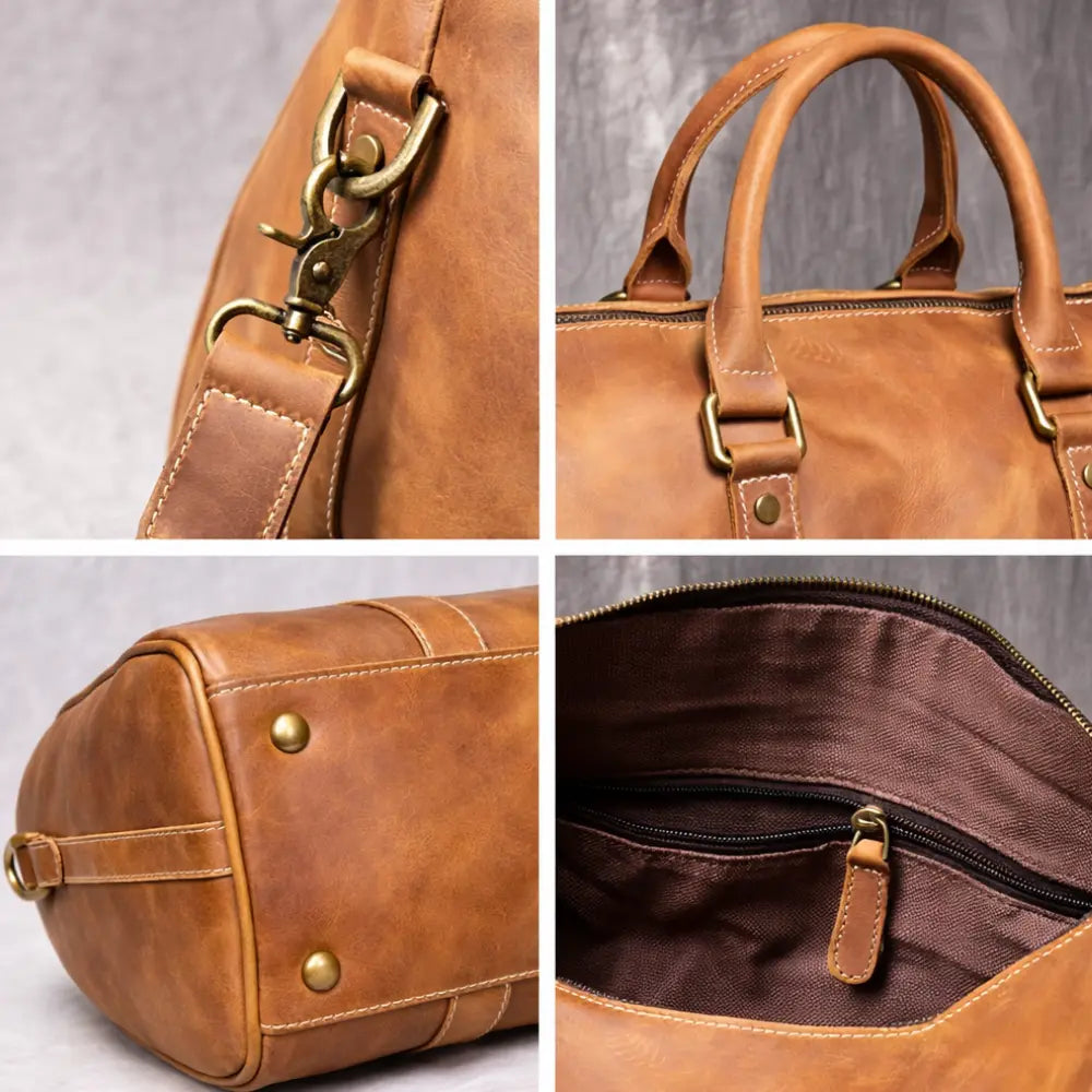 Petit sac de voyage en cuir design vintage — Le Venise