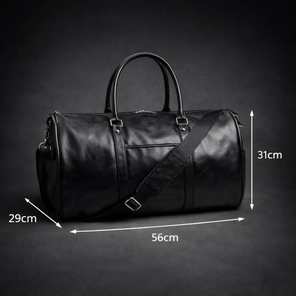 Sac de voyage en cuir rond & pliable — Le Porto