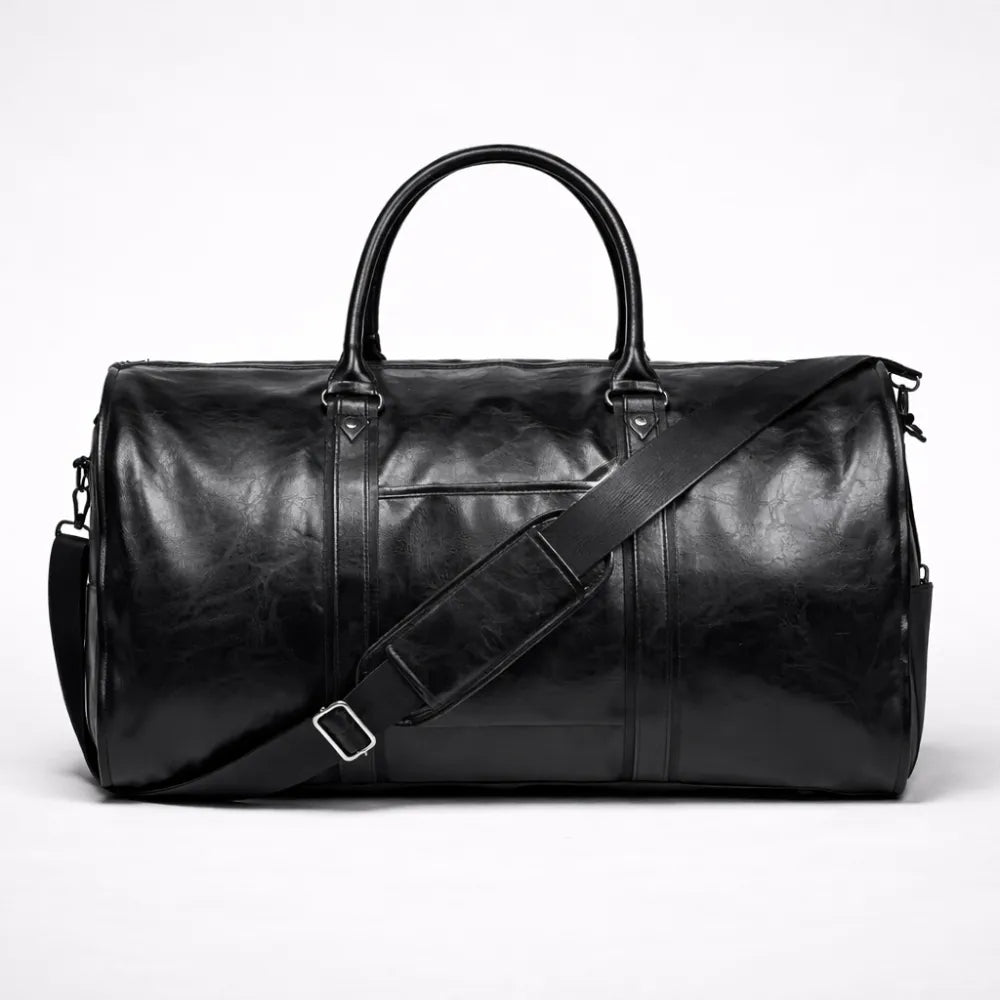 Sac de voyage en cuir rond & pliable — Le Porto