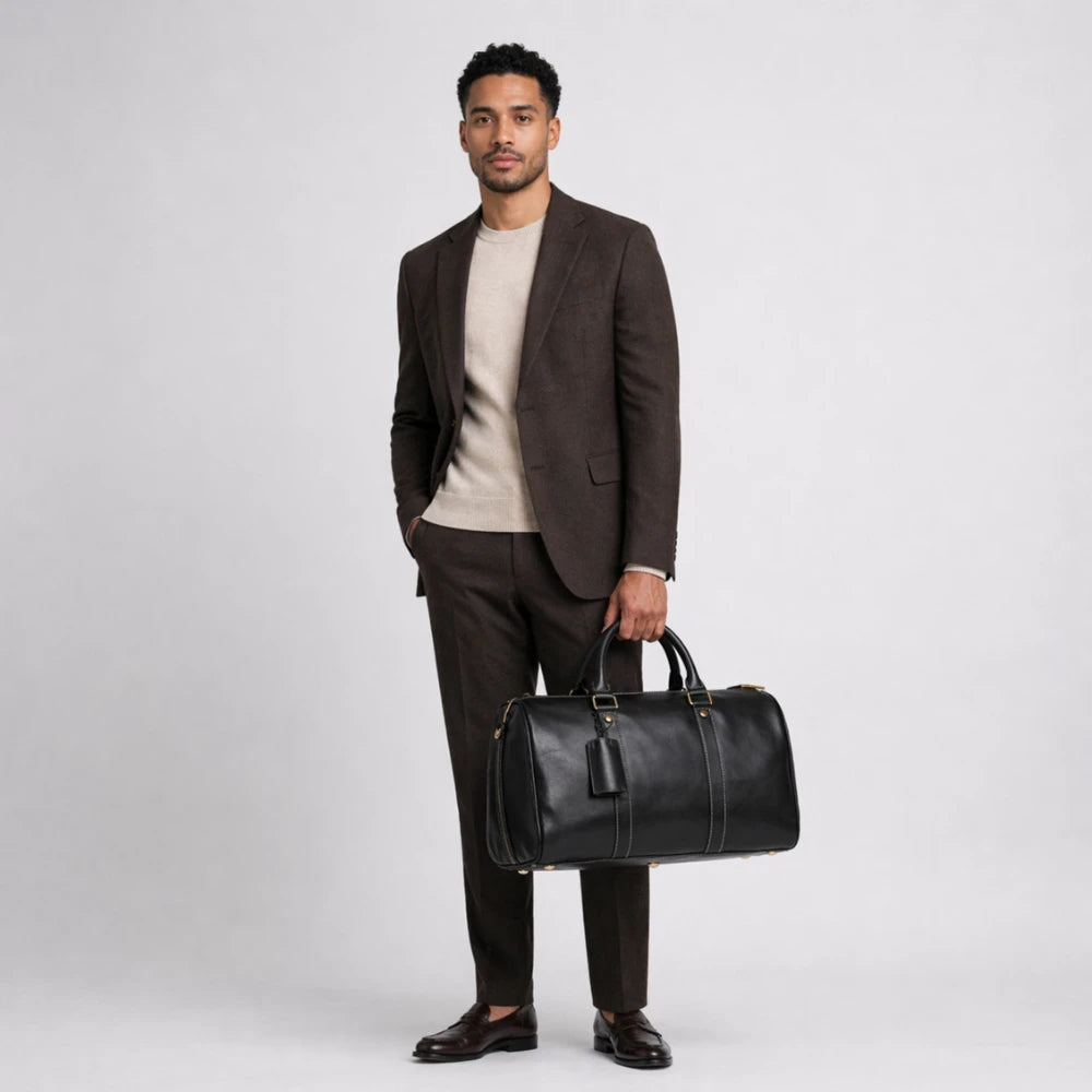 Petit sac de voyage en cuir design vintage — Le Venise