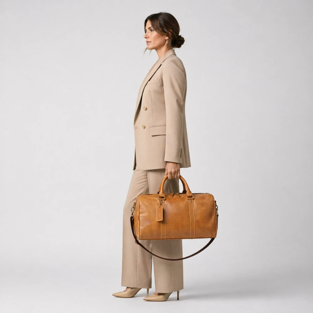 Petit sac de voyage en cuir design vintage — Le Venise